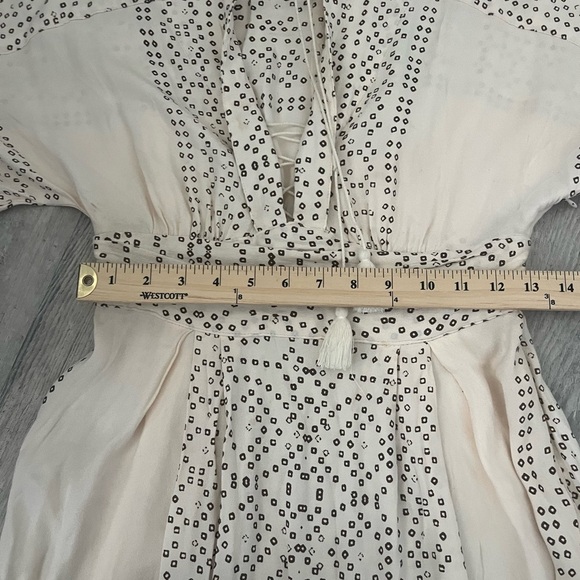 Free People Modern Kimono Dress Size 4 Boho Minimal Neutral Festival - Picture 4 of 9